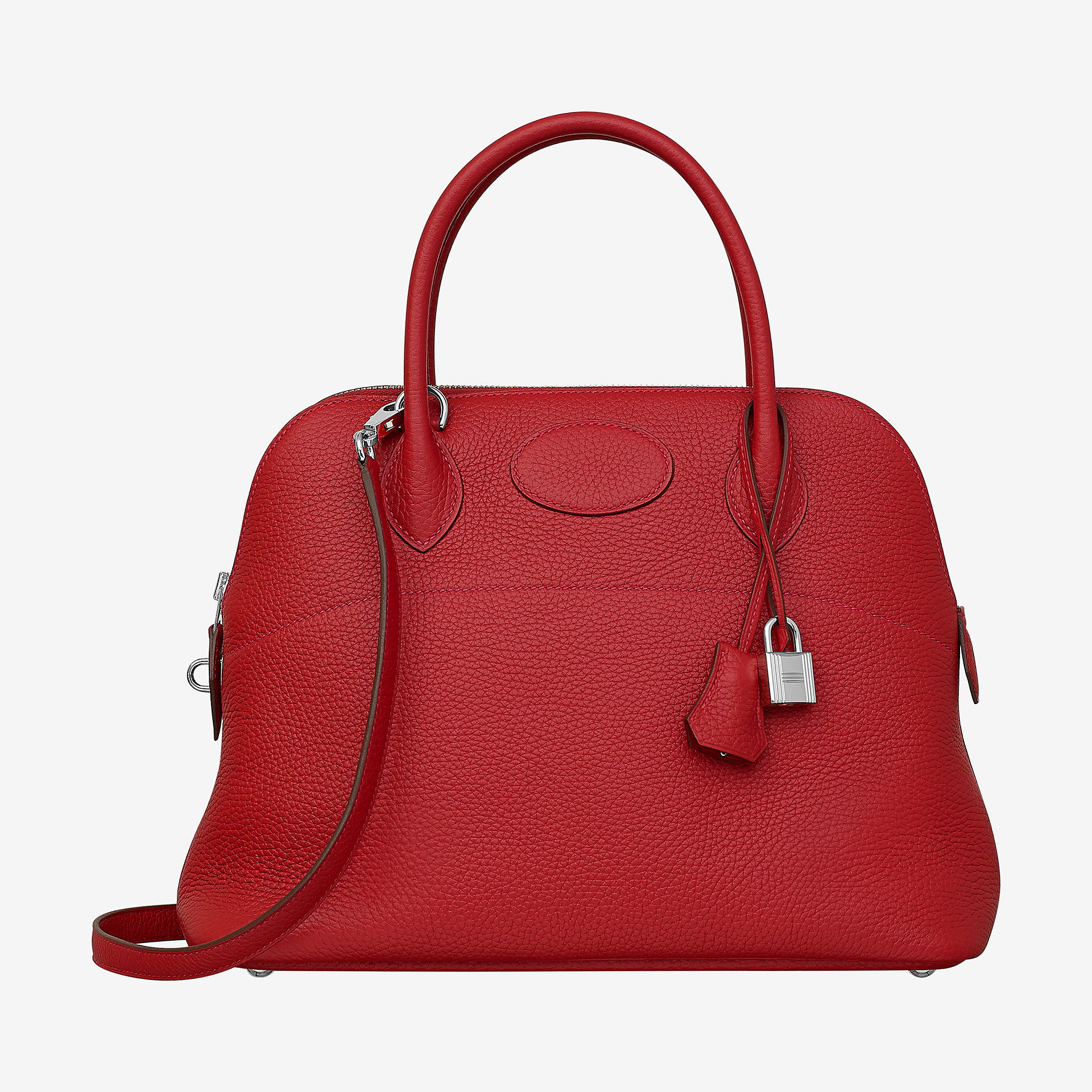 Hermes rouge casaque taurillon Clemence leather Bolide 31 bag-Hermès