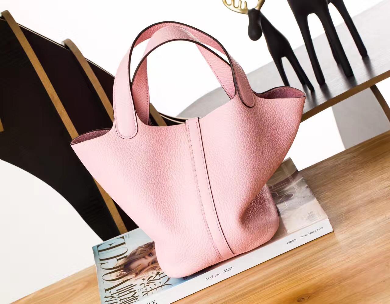 Infi Shop. Littlebunnystore GD mini 18 cm Togo genuine leather in rose  sakura ( pink )