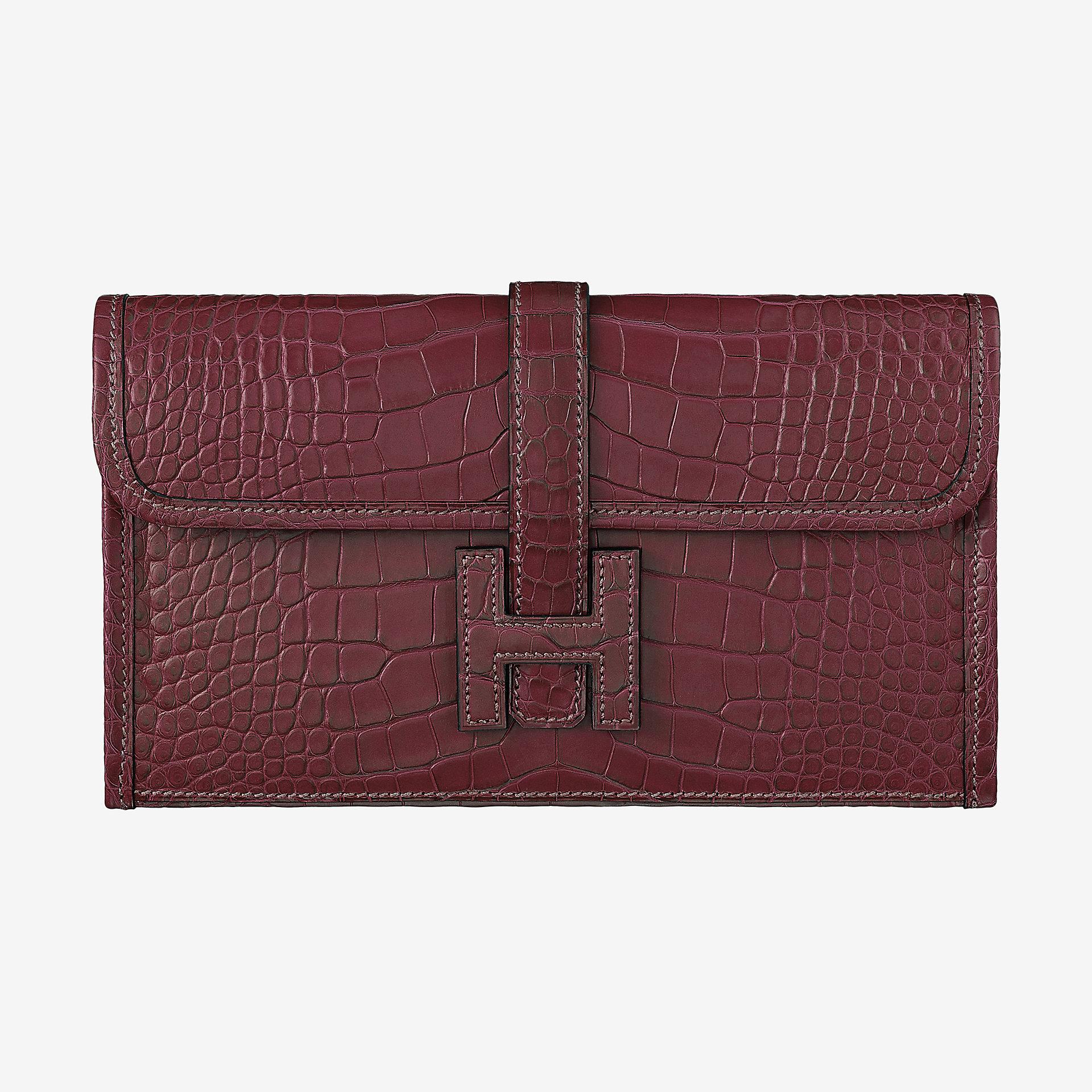 臺灣臺北市 Hermes Jige Duo wallet CA57 bordeaux alligator