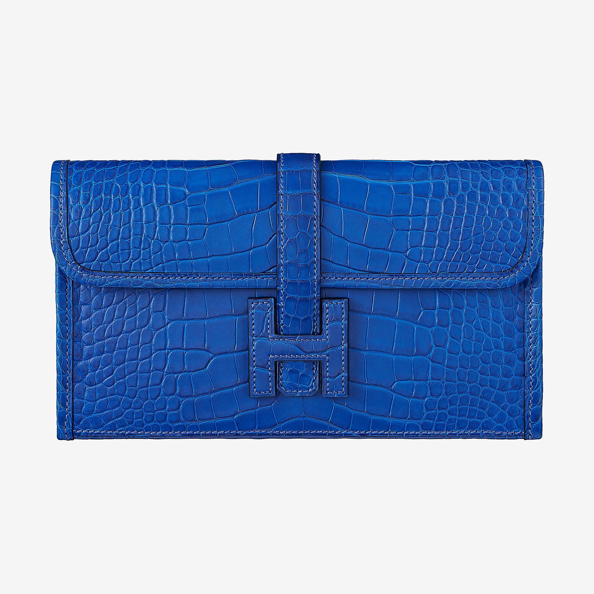 臺灣臺中市 Hermes Jige Duo wallet CA7T bleu électrique alligator