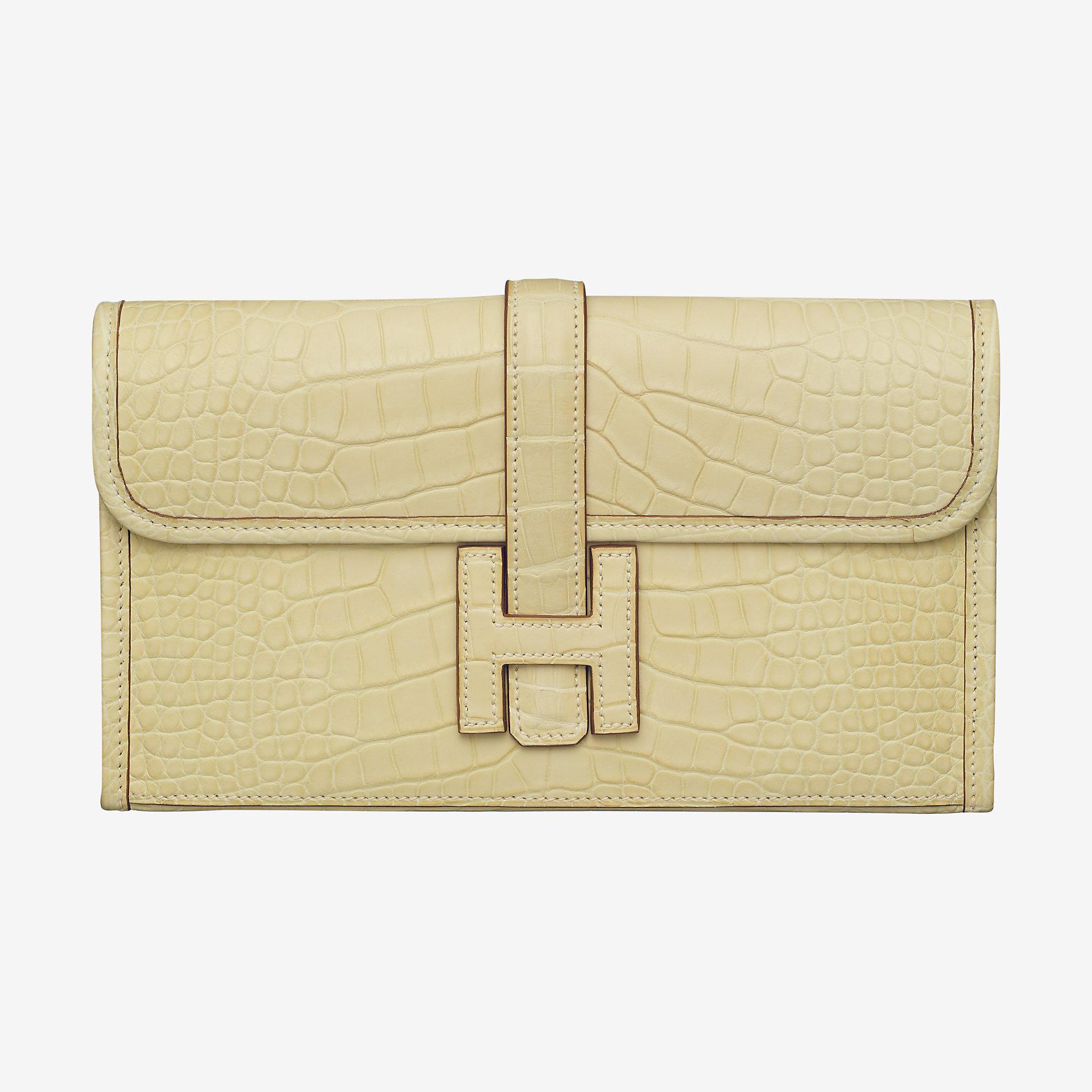 臺灣新北市 Hermes Jige Duo wallet CAY1 vanille alligator