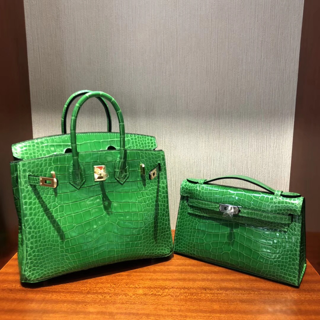 爱马仕 雾面方块鳄鱼皮铂金包 hermes birkin bag 30