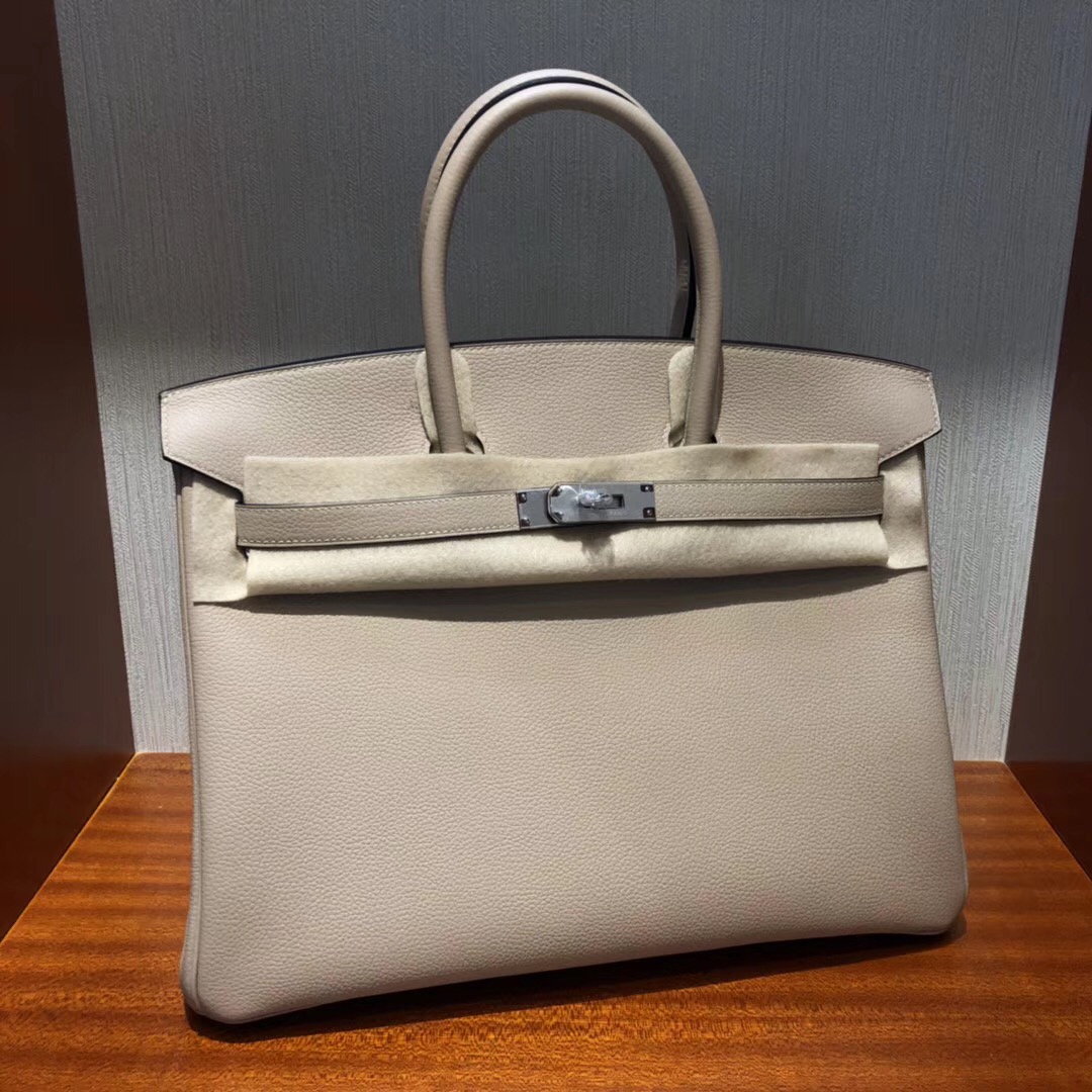 爱马仕Birkin35铂金包图片 Togo牛皮 C18大象灰 爱马仕官网 - 七七奢侈品