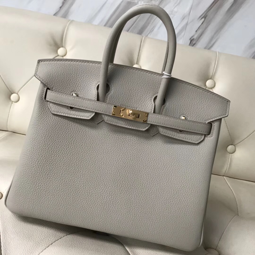 【爱马仕铂金包】hermes Birkin 25 Epsom 18 Etoupe大象灰银扣尺寸 正品价格_铂金包Birkin epsom_58手工缝制