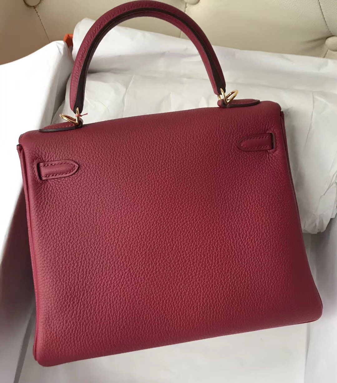 Hermes Kelly II Retourne 35 Vert Amande Togo "2019" PHW Handbag  Purse