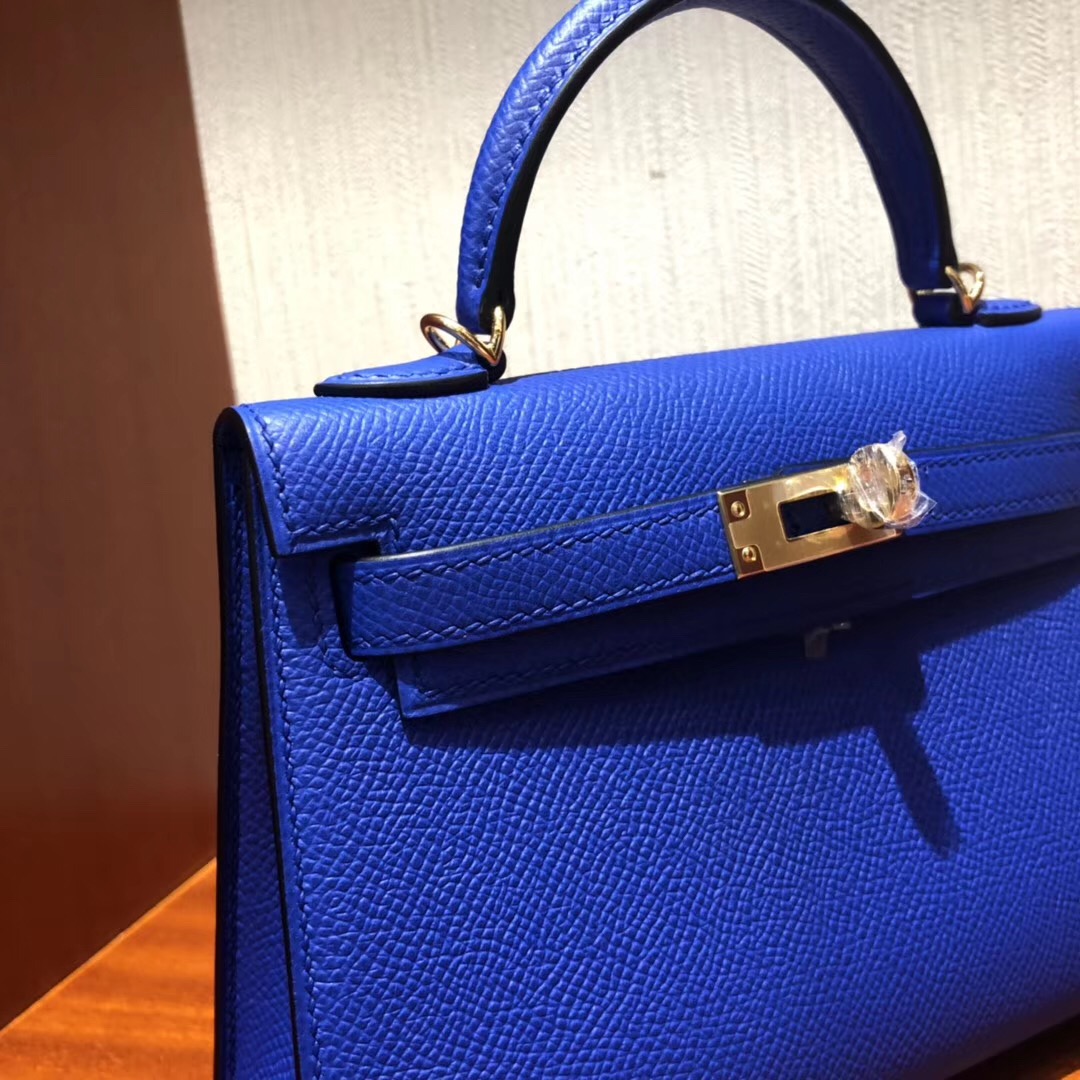 HERMES Malaysia Price MiniKelly2代 Epsom I7琉璃蓝 Blue zellige 金扣-Hermes Birkin kelly constance ...