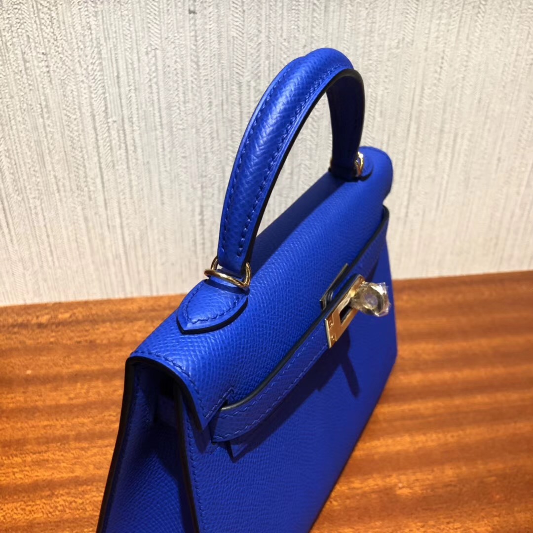 HERMES Malaysia Price MiniKelly2代 Epsom I7琉璃蓝 Blue zellige 金扣-Hermes Birkin kelly constance ...