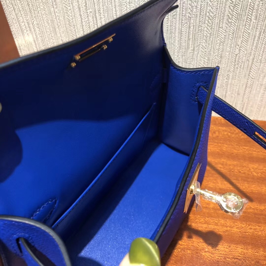 HERMES Malaysia Price MiniKelly2代 Epsom I7琉璃蓝 Blue zellige 金扣-Hermes Birkin kelly constance ...