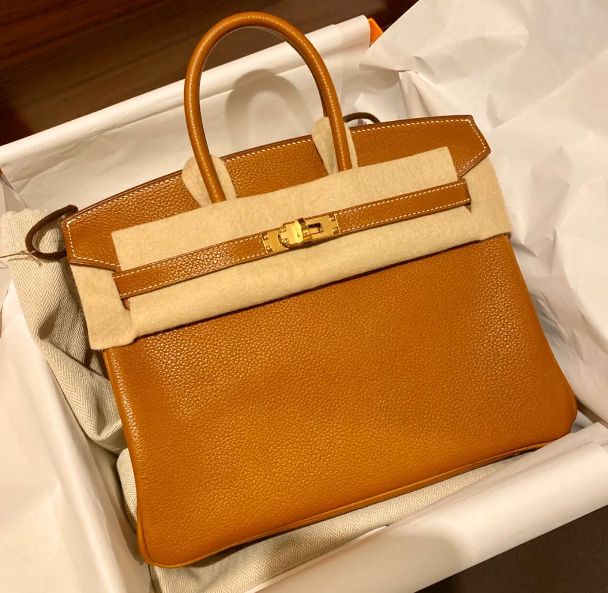 爱马仕经典铂金包 Hermes C18大象灰原厂Epsom牛皮Birkin25CM 金扣-名马工坊_爱马仕包包官网