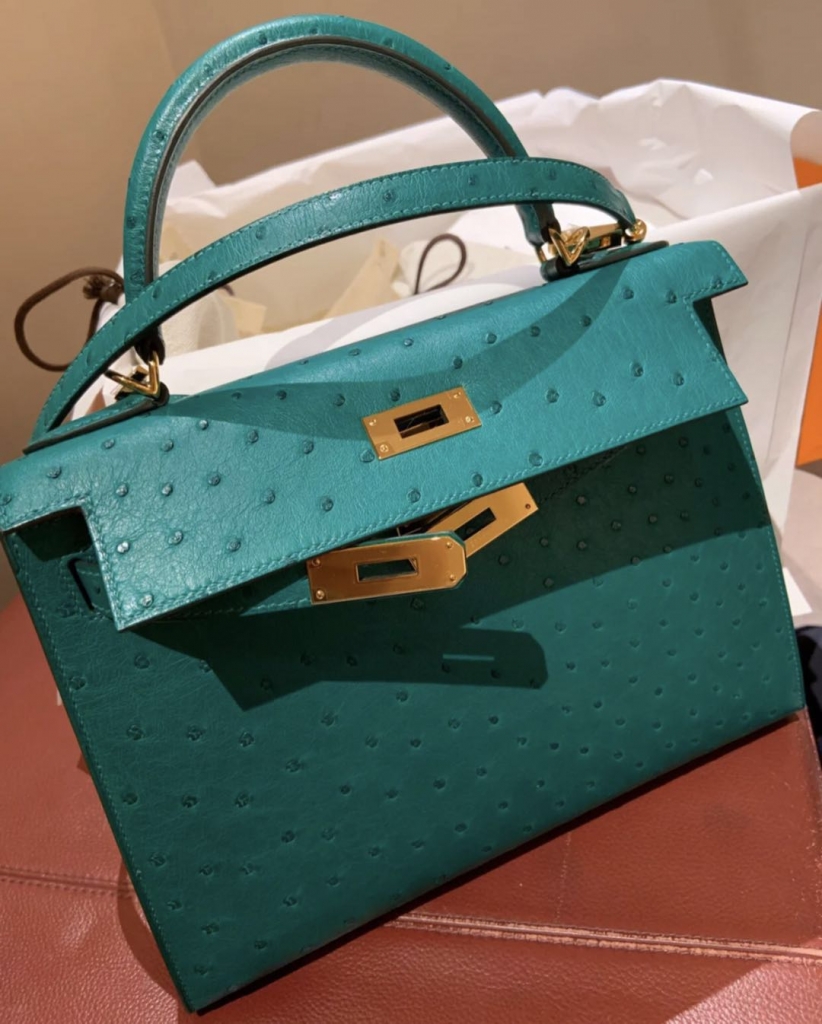 香港hermes官网 爱马仕凯莉包价格 Taiwan Hermes Kelly 6U 新薄荷绿 OstrichHermès Birkin