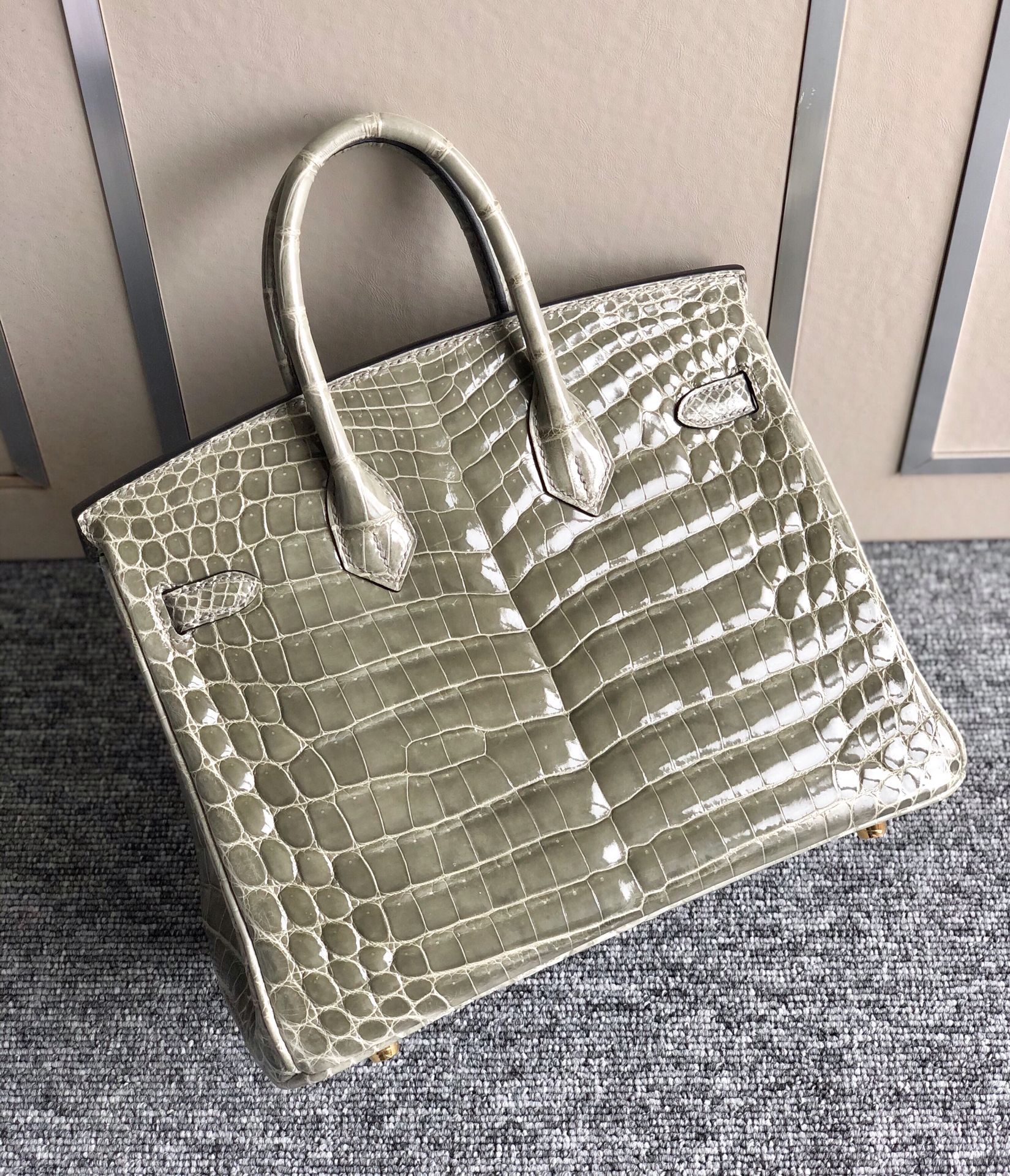 Hermes Birkin 25CM Bag Togo Leather Gold Hardware, CK81 Gris Tourterelle