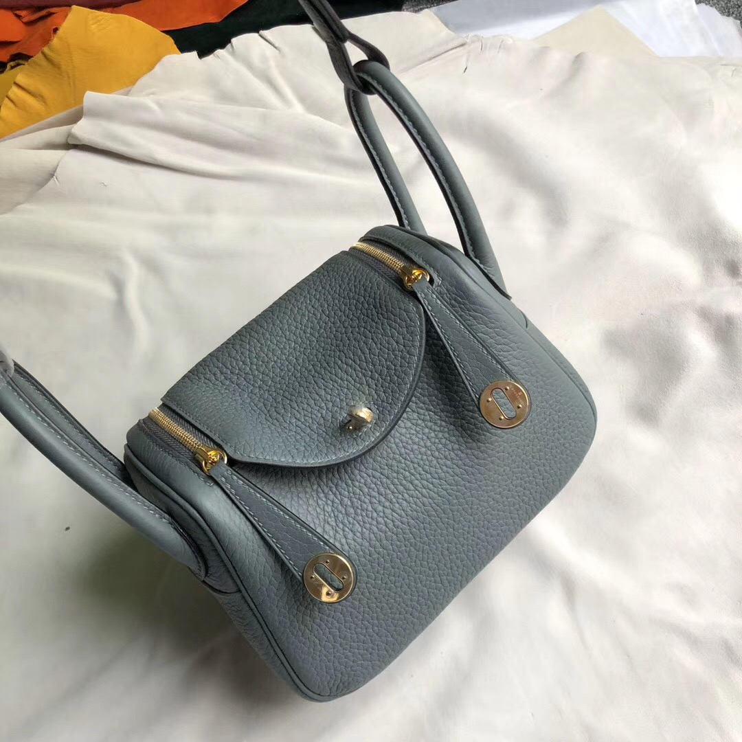 Hermes Mini Lindy Handbag 19cm cc63 vert amande 杏綠色Clemence