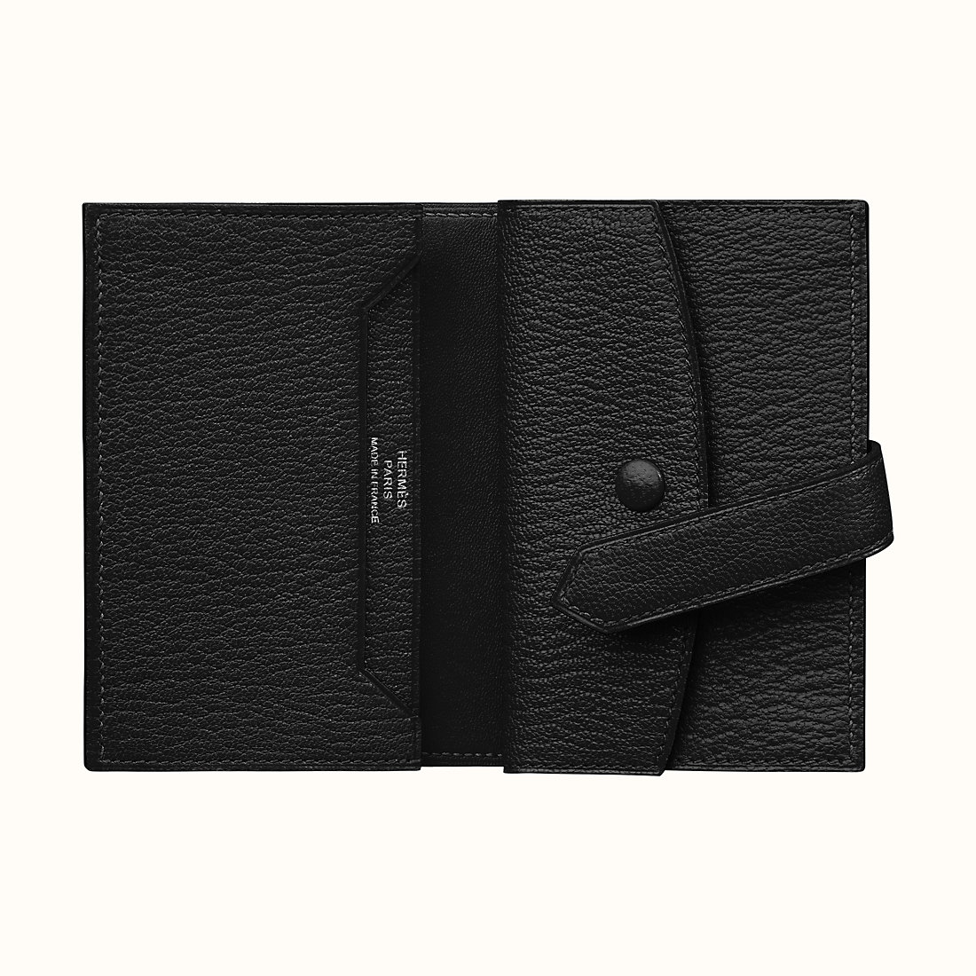 臺灣新竹縣愛馬仕錢包 Hermes Bearn mini wallet CK89 Noir 山羊皮