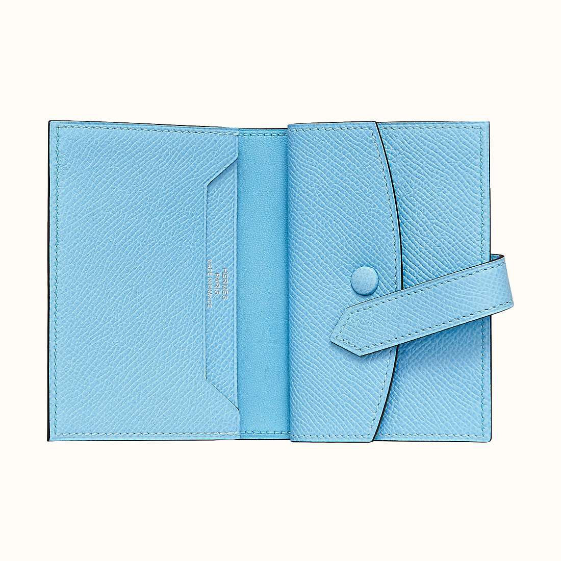 臺灣宜蘭縣愛馬仕短錢包尺寸 Hermes Bearn mini wallet CK7N Céleste 天藍色