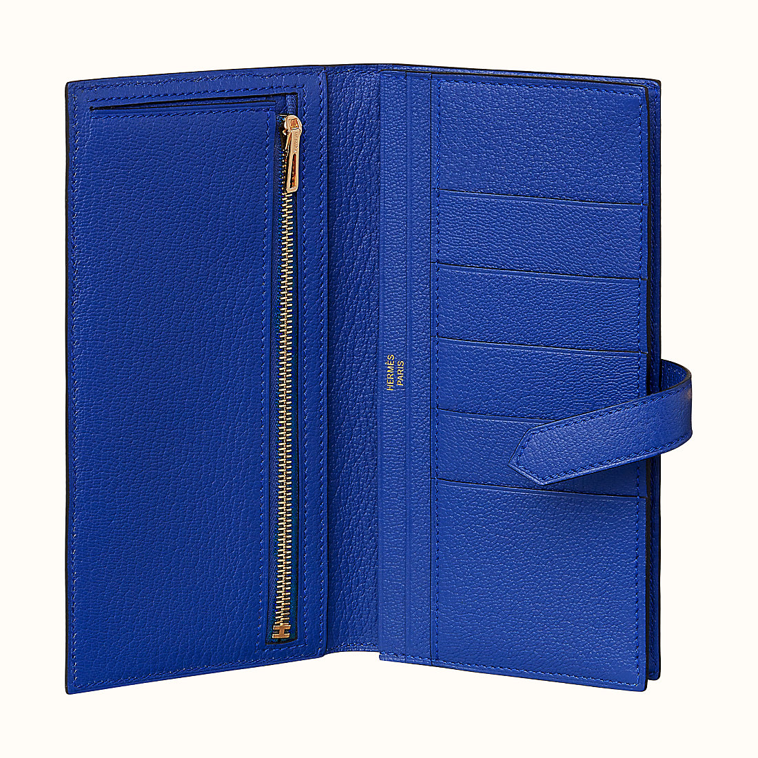 香港深水埗區愛馬仕錢包價格 Hermes Bearn wallet CC7T Bleu Électrique 山羊皮