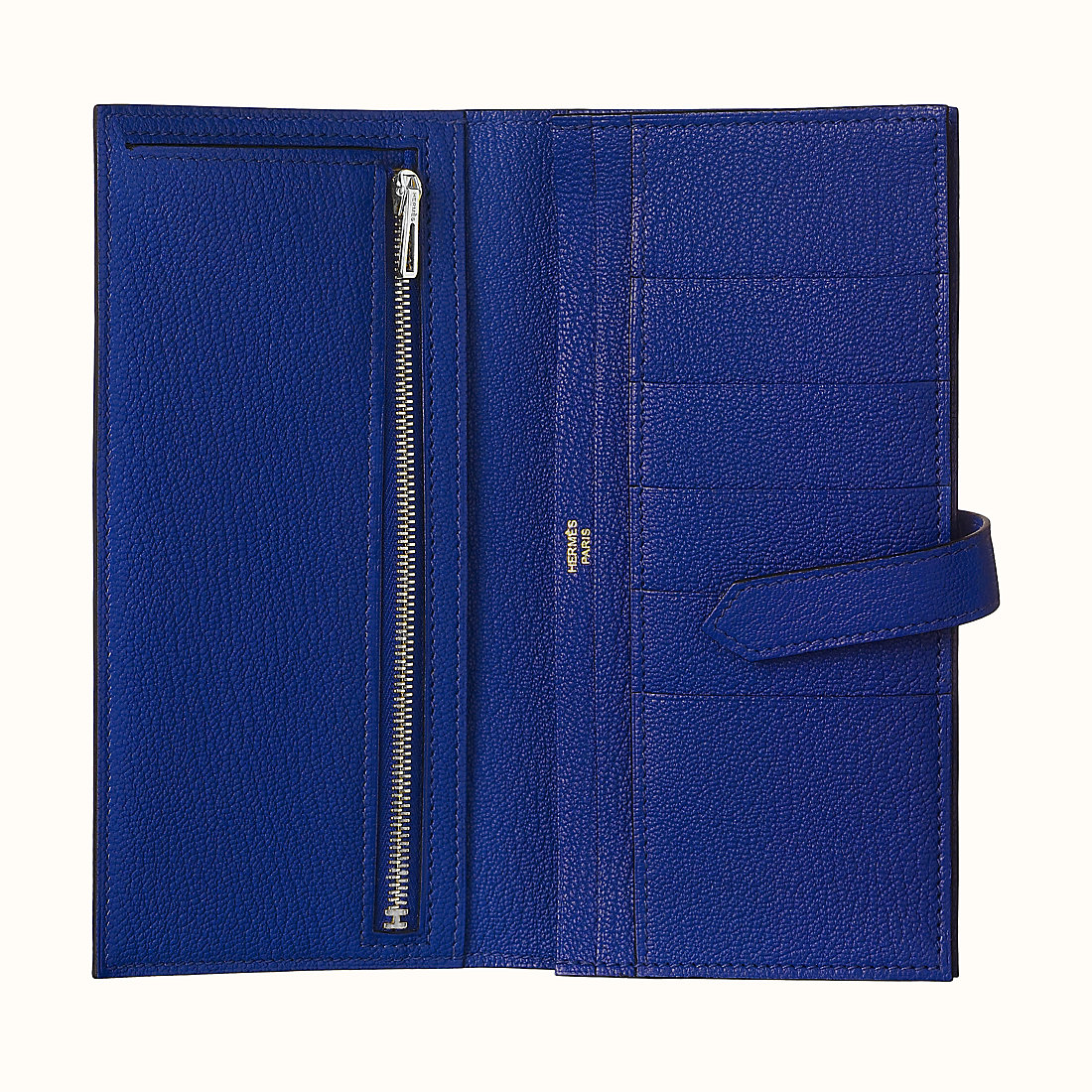 臺灣臺南市 Hermes Bearn wallet CKM3 Bleu Encre 墨水藍山羊皮