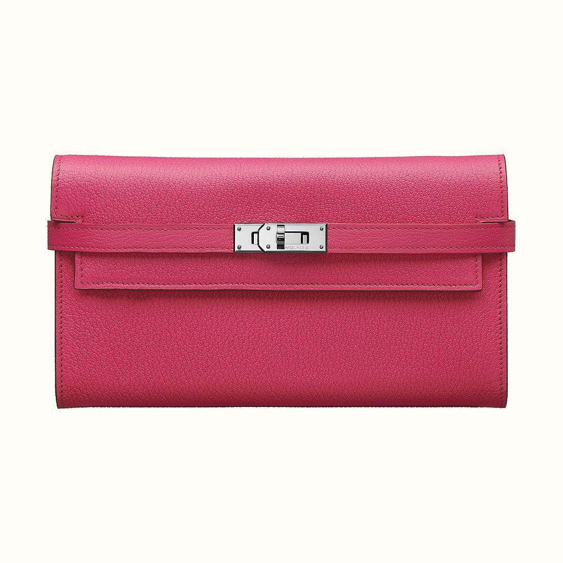 臺灣臺東縣 Hermes Kelly classic wallet CKE5 桃紅色 Rose Tyrien 山羊皮