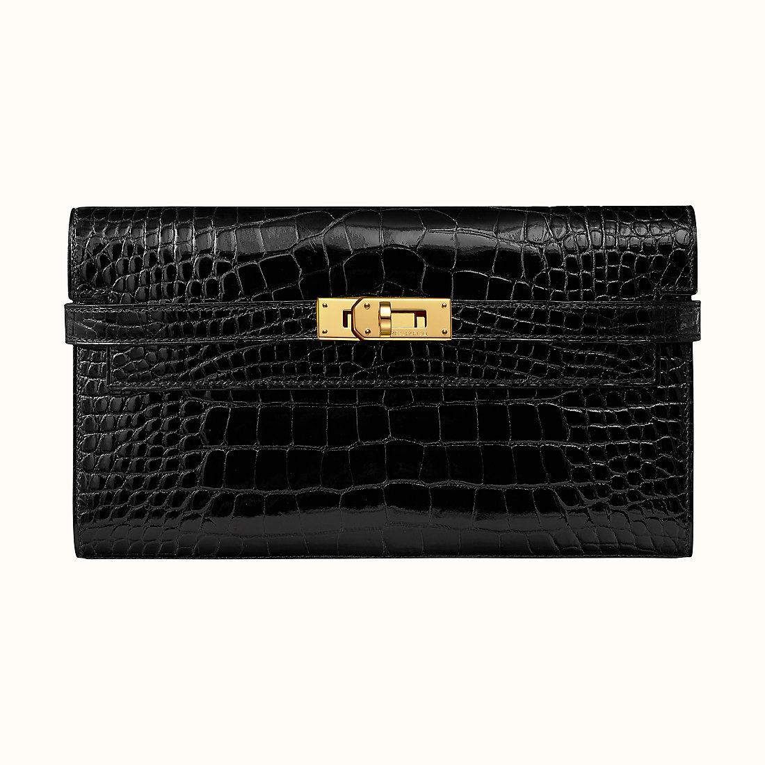 臺灣新竹市 Hermes Kelly Classic wallet alligator CC89 Noir