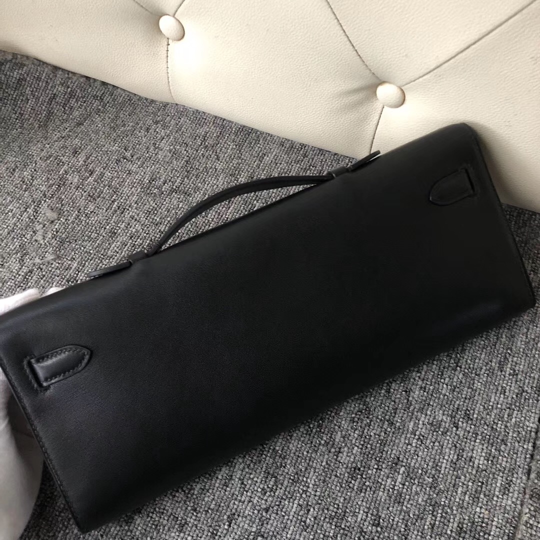 臺灣桃園市蘆竹區愛馬仕手拿包 Hermes Kelly Cut Pochette Swift CK89 Noir 黑色