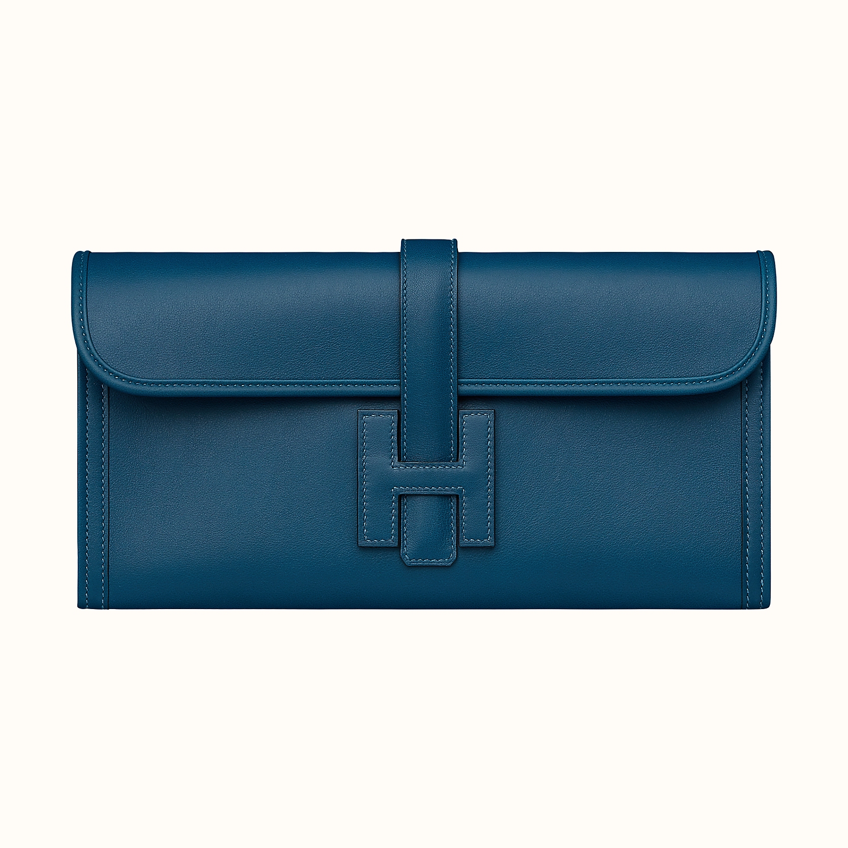 Hermes Jige Elan 29 verso clutch Deep Blue/Vert Bosphore