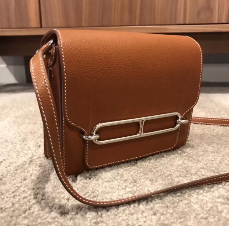 Qatar Hermes Roulis 19cm Barenia Novillo Leather CK37 Gold Saddle 