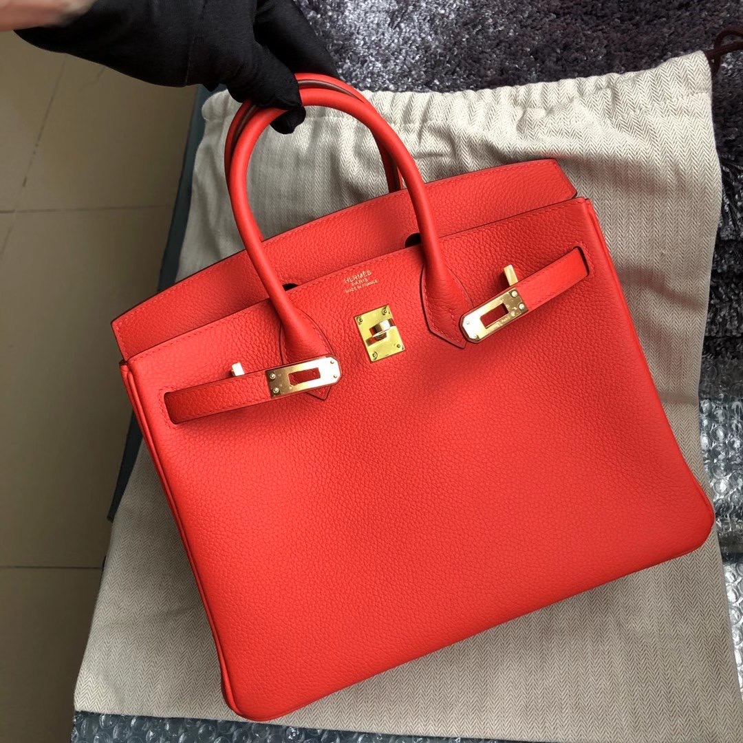 臺灣嘉義市 Hermes Birkin 25cm Togo D5天竺葵紅 géranium