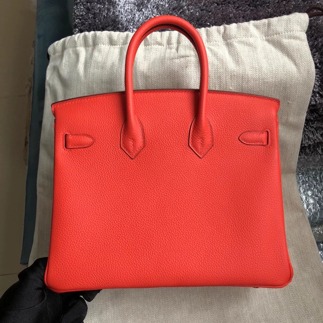 臺灣嘉義市 Hermes Birkin 25cm Togo D5天竺葵紅 géranium