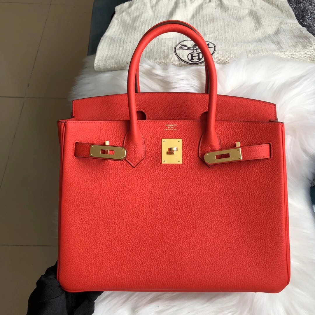 臺灣新北市愛馬仕鉑金包定制價格 Hermes Birkin 30cm D5天竺葵紅 géranium