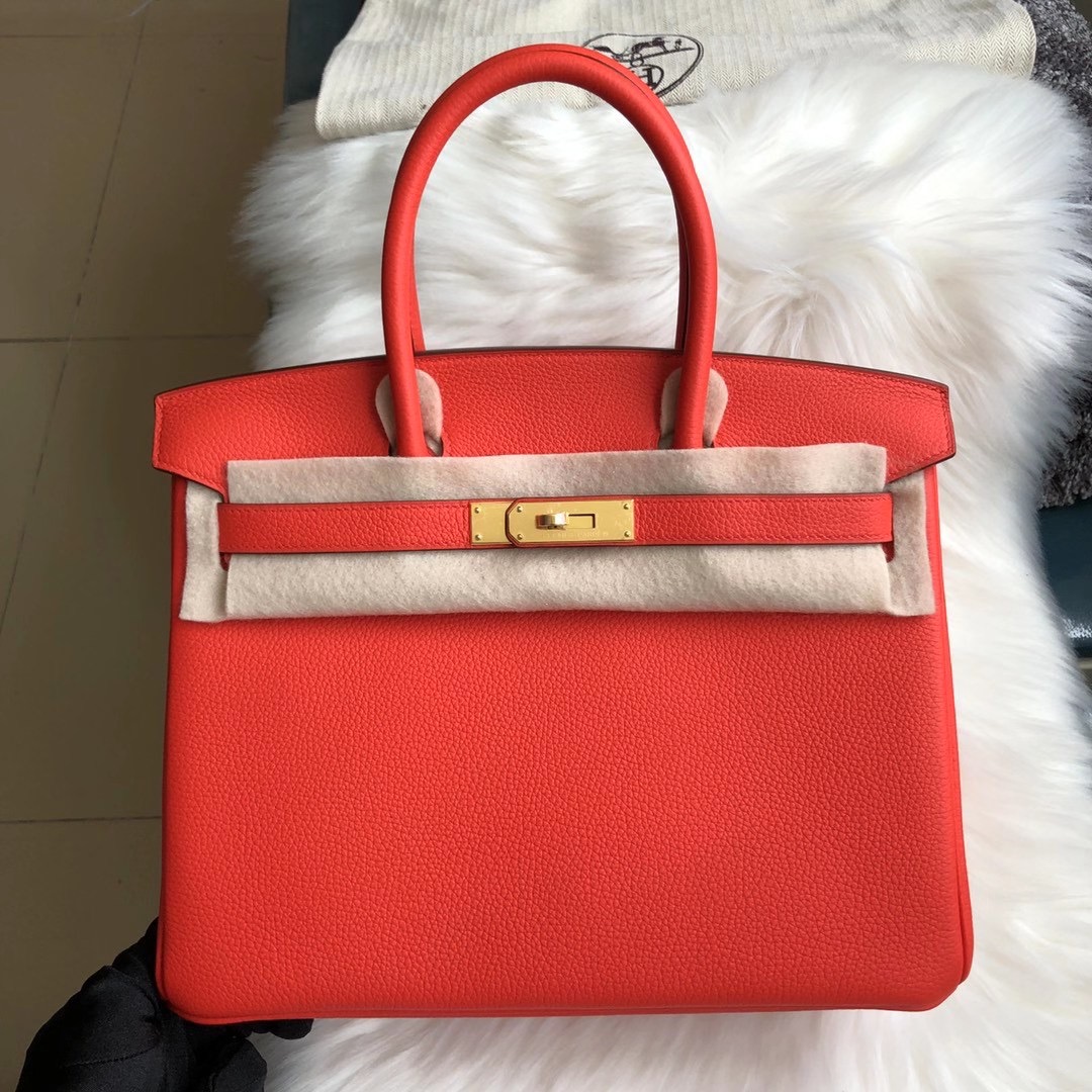 臺灣新北市愛馬仕鉑金包定制價格 Hermes Birkin 30cm D5天竺葵紅 géranium