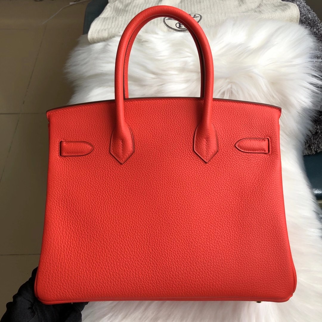 臺灣新北市愛馬仕鉑金包定制價格 Hermes Birkin 30cm D5天竺葵紅 géranium