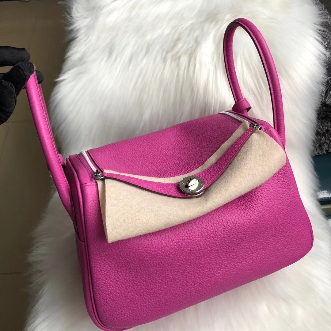 臺灣屏東縣 宜蘭縣 Hermes Lindy 26cm Clemence 9I 玉蘭粉 Rose Magnolia