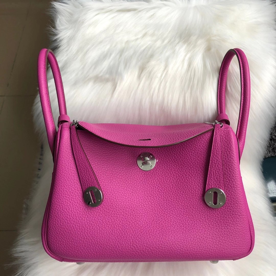 臺灣屏東縣 宜蘭縣 Hermes Lindy 26cm Clemence 9I 玉蘭粉 Rose Magnolia