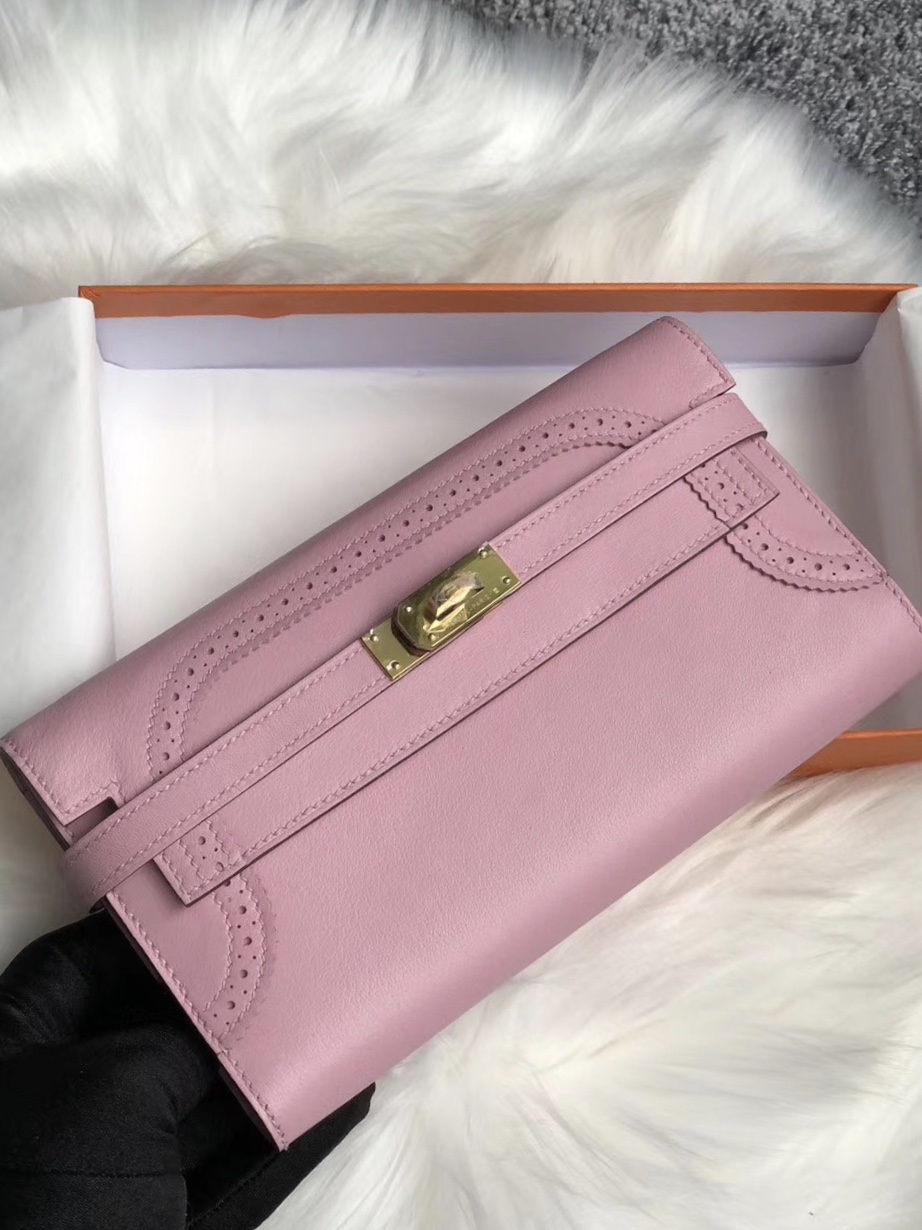 臺灣臺北市愛馬仕錢包 Hermes Kelly Wallet Swift 3Q Rose Sakura 蕾絲邊