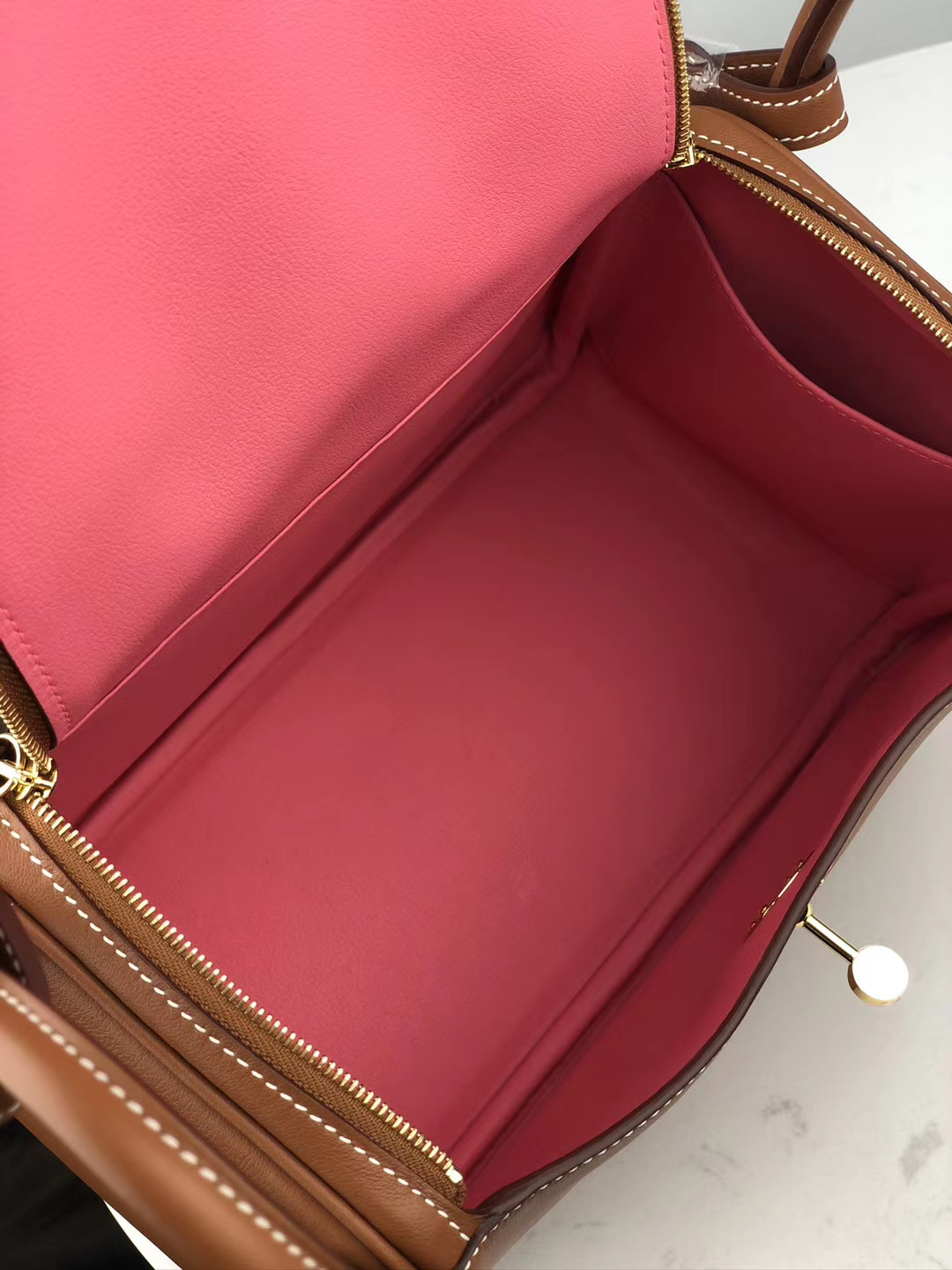 臺灣新北市 Hermes Lindy 26cm Swift 37 Gold 內拼 8W Rose Azalee