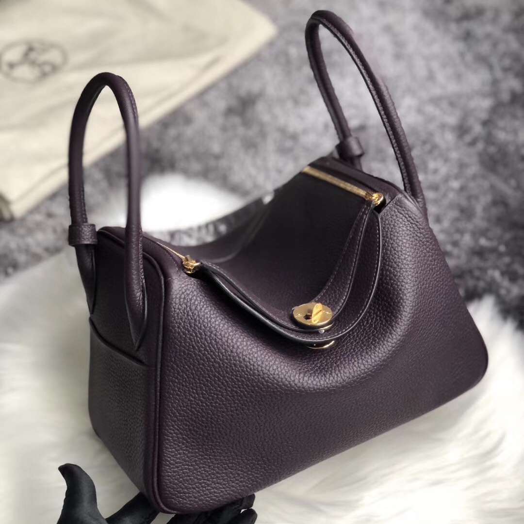 香港黃大仙區愛馬仕琳迪包 Hermes Lindy 26cm Clemence CC59 葡萄紫 Raisin