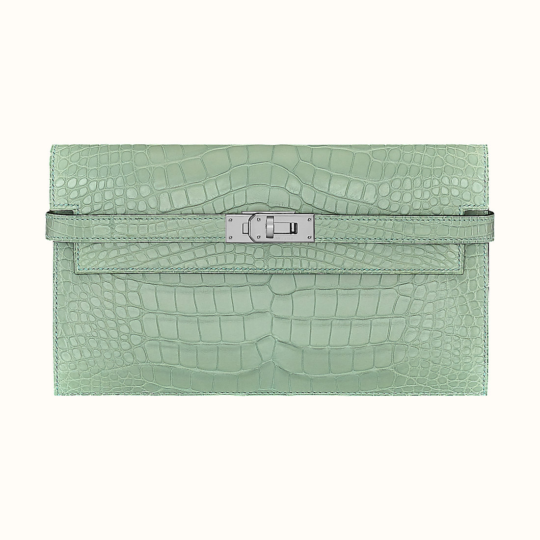 香港長洲區 Hermes Kelly Classic Wallet crocodile skin 6U Peppermint Green