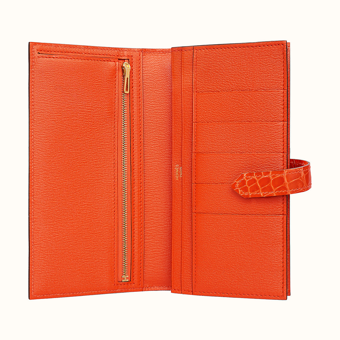 臺灣臺北市 愛馬仕長款錢包多少錢 Hermes Bearn wallet CC8V Orange Poppy