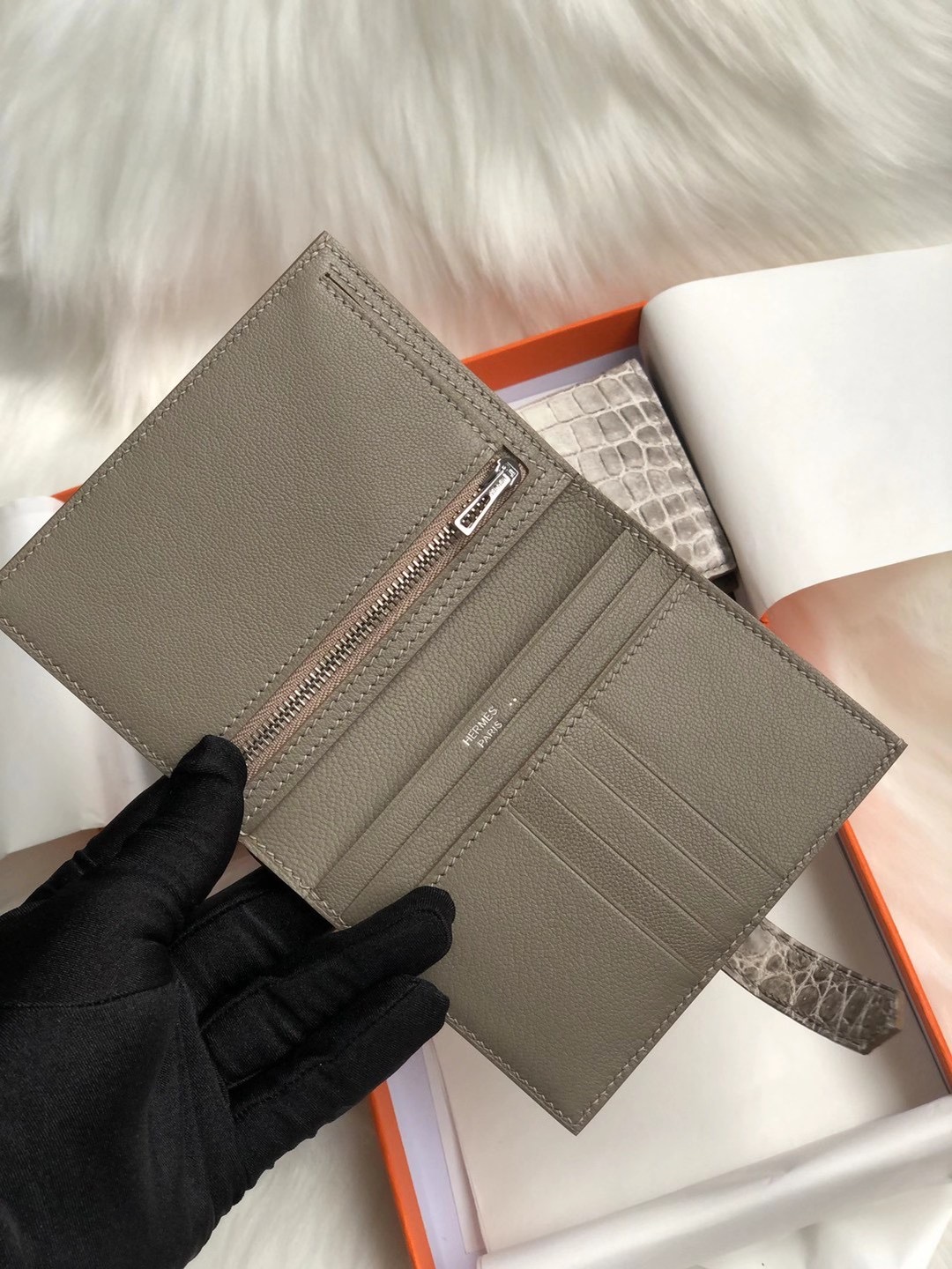 愛馬仕短款錢夾 Hermes Bearn compact wallet Himalaya 喜馬拉雅