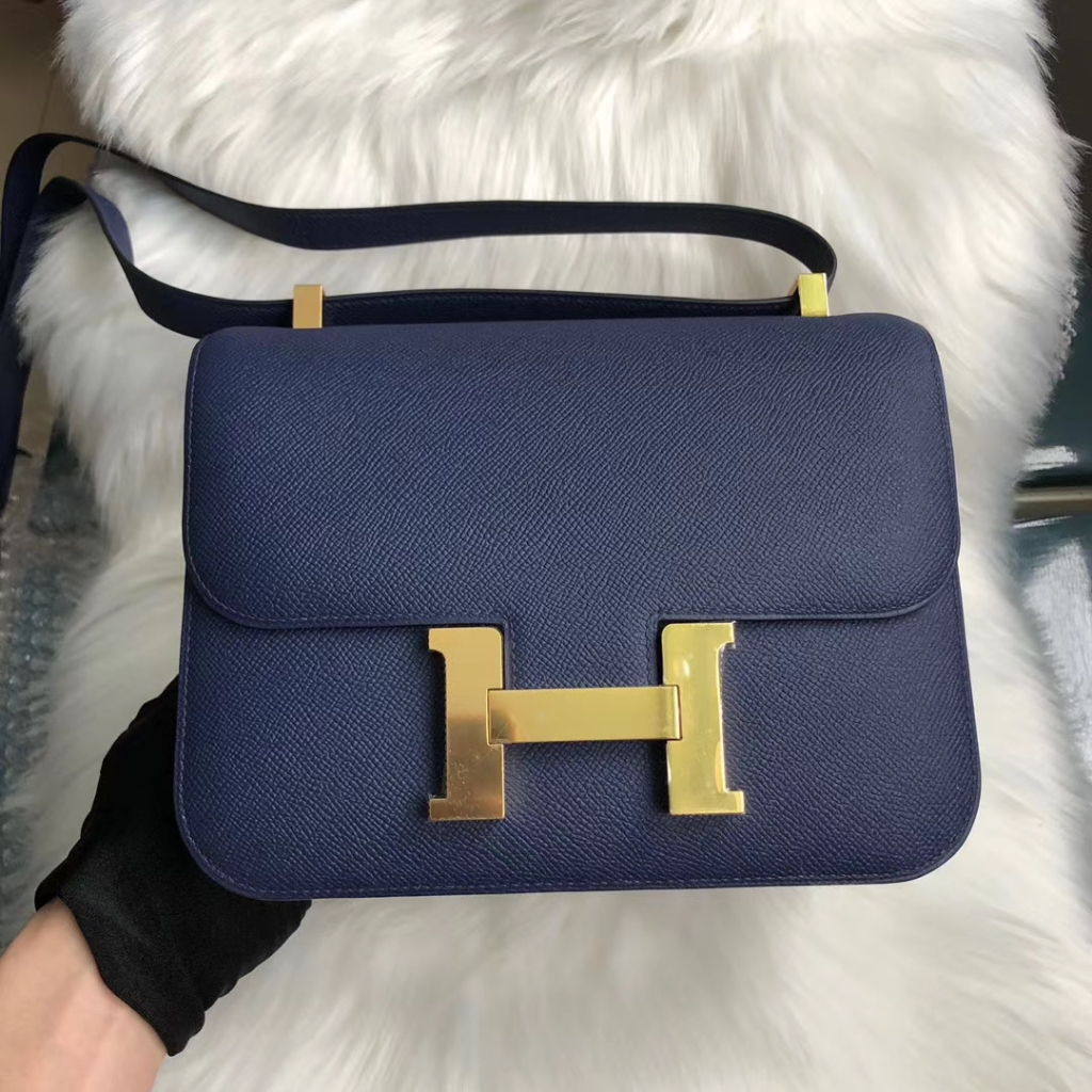 Kuwait Qatar Doha Hermes Constance 24cm Epsom CK73 Blue SapphireHermès