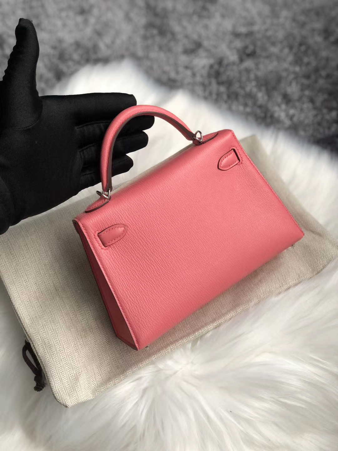 新北市板橋區 Hermes Kelly Mini II Handbag Chevre 8W Rose Azalée