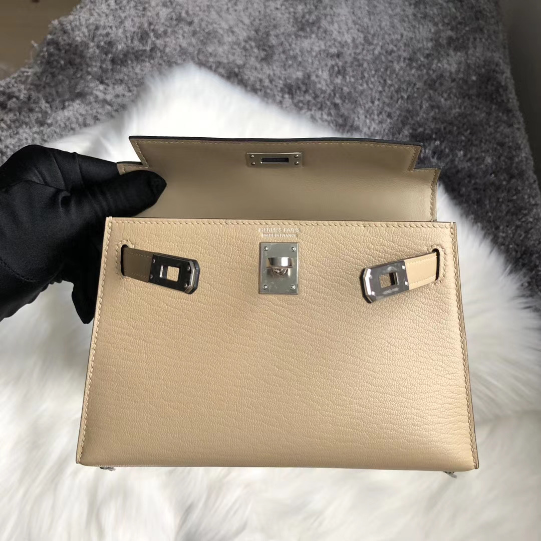 臺灣新北市永和區 Hermes Kelly Mini II Handbag Chevre S2 Trench 風衣灰