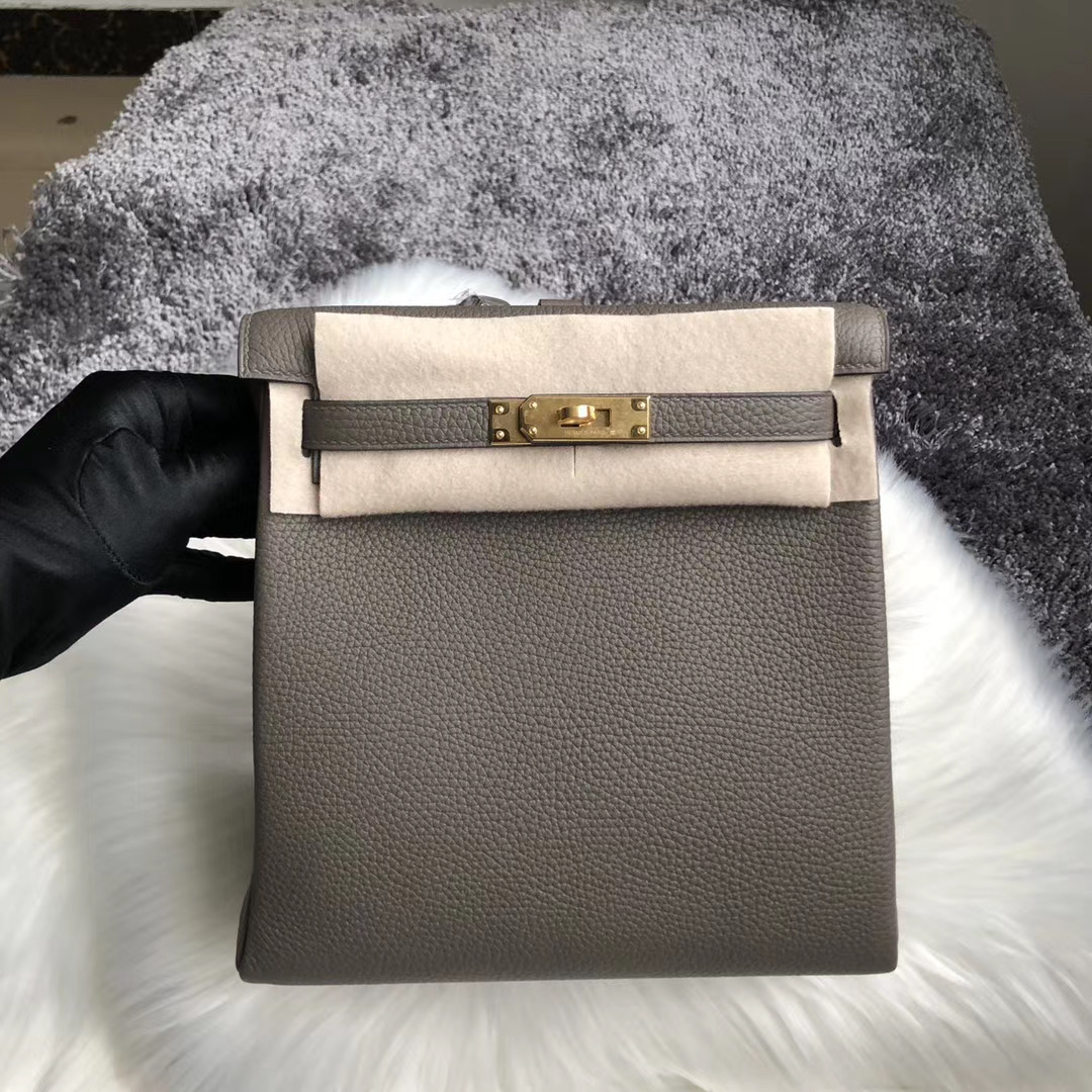 愛馬仕臺灣新北市石門區 Hermes Kelly Ado Backpack  8F Etain 錫器灰