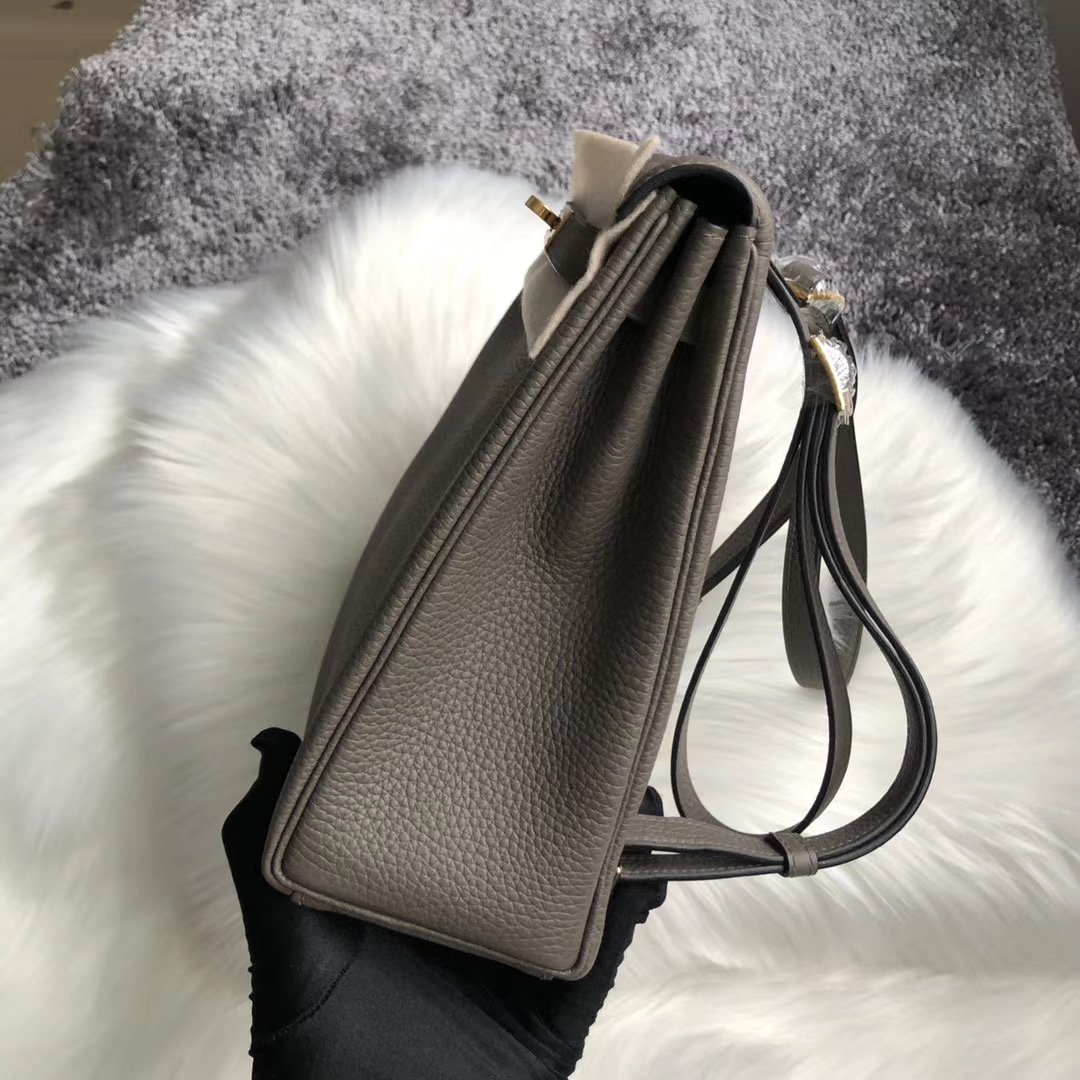 愛馬仕臺灣新北市石門區 Hermes Kelly Ado Backpack  8F Etain 錫器灰