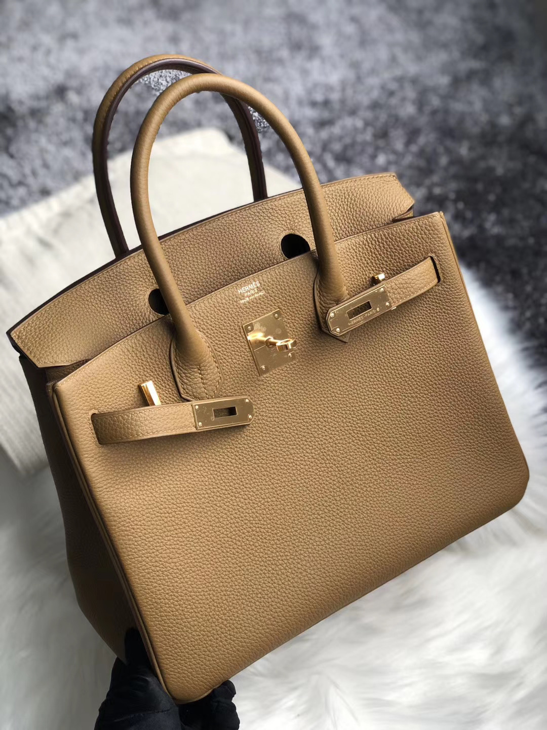 臺灣臺中市大安區 Hermes Birkin 30cm Handbag U8 Bronze 金銅色