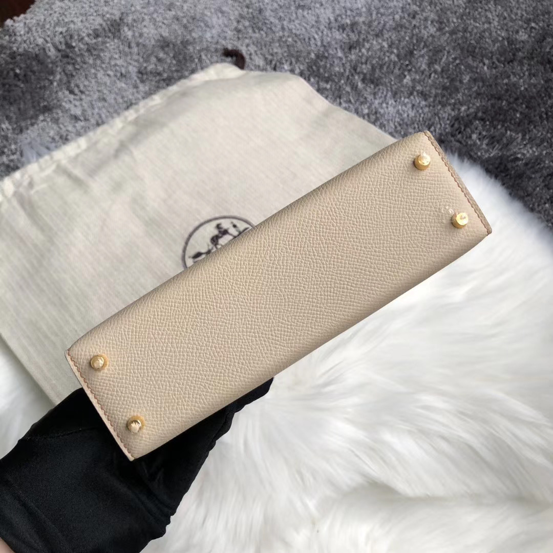 Hermes Kelly Mini II Handbag HSS S2 Trench 风衣灰 CC37 gold 金棕色