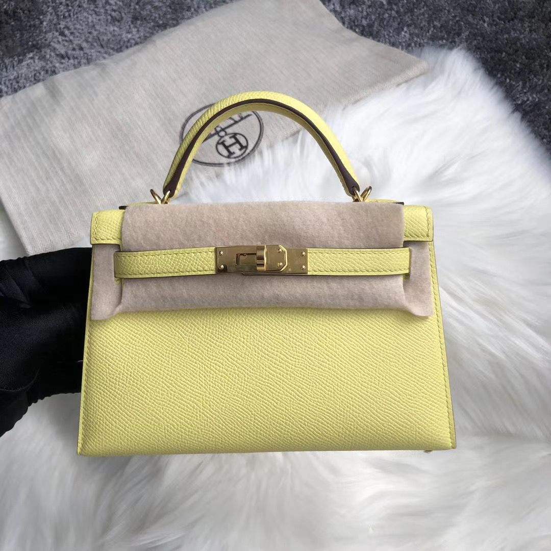 臺中市大雅區愛馬仕mini Kelly 2 價格 Hermes Kelly Mini II C9 Soupre 鵝蛋黃