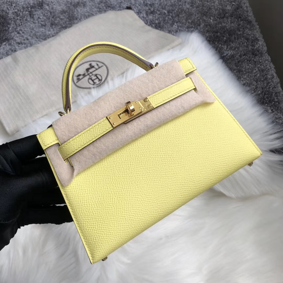 臺中市大雅區愛馬仕mini Kelly 2 價格 Hermes Kelly Mini II C9 Soupre 鵝蛋黃