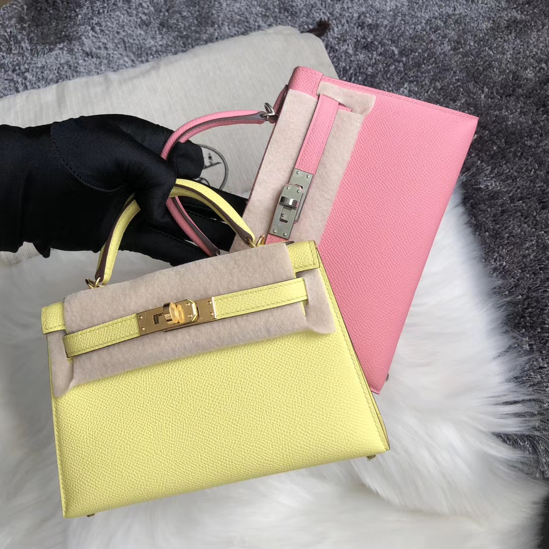 愛馬仕凱莉迷妳二代價格 Hermes Kelly Mini II CK1Q Rose Confetti 奶昔粉