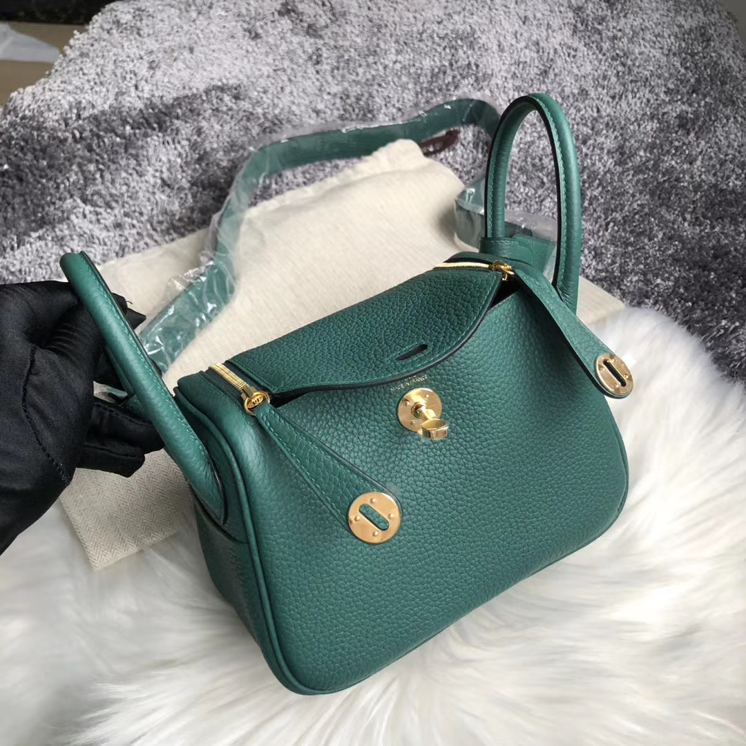 香港 香港島中西區 Hermes lindy mini Clemence 19cm Z6 Malachite 孔雀綠