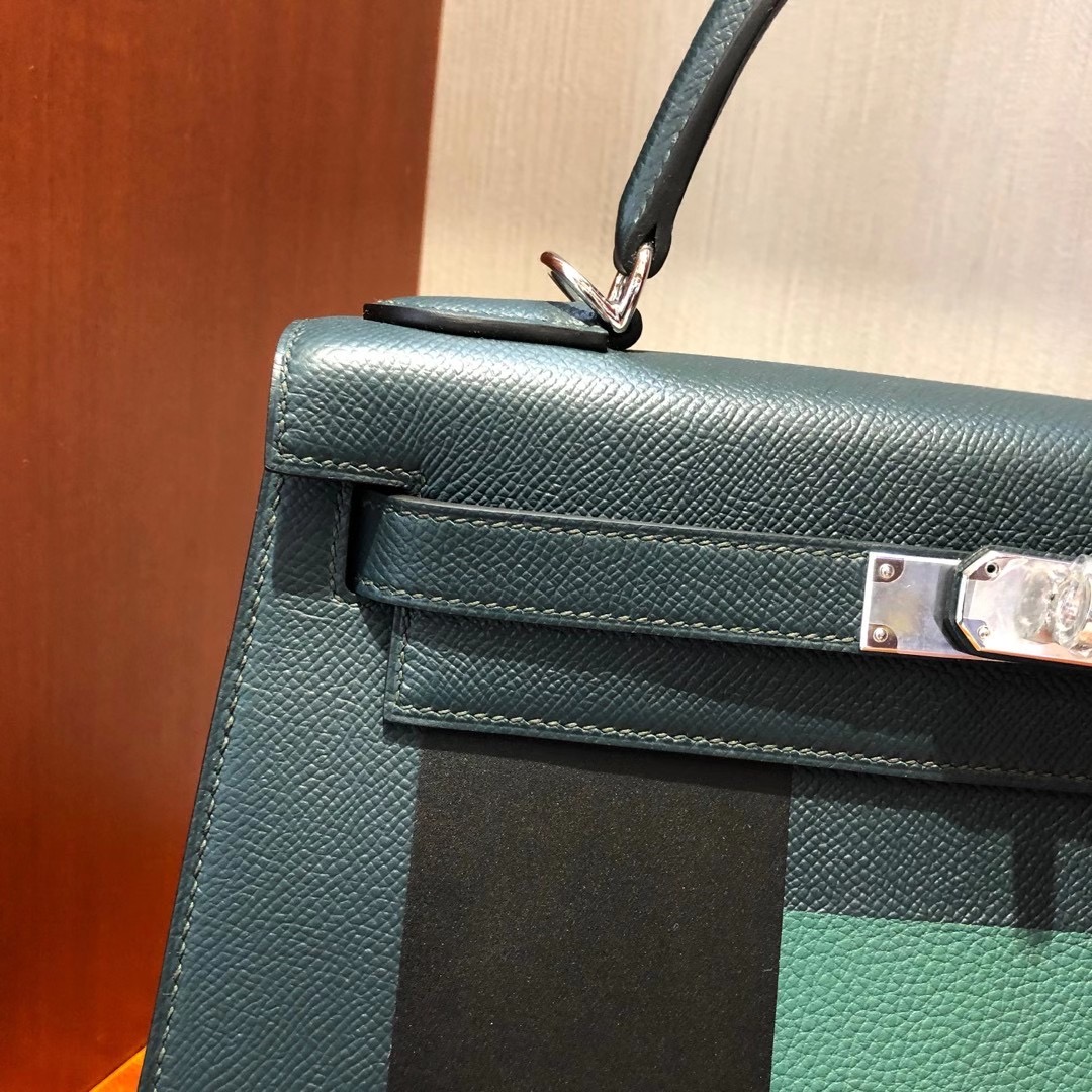 臺灣新北市中和區 Hermes Kelly 28cm Epsom 字母包 H 6O松柏綠Vert Cypres